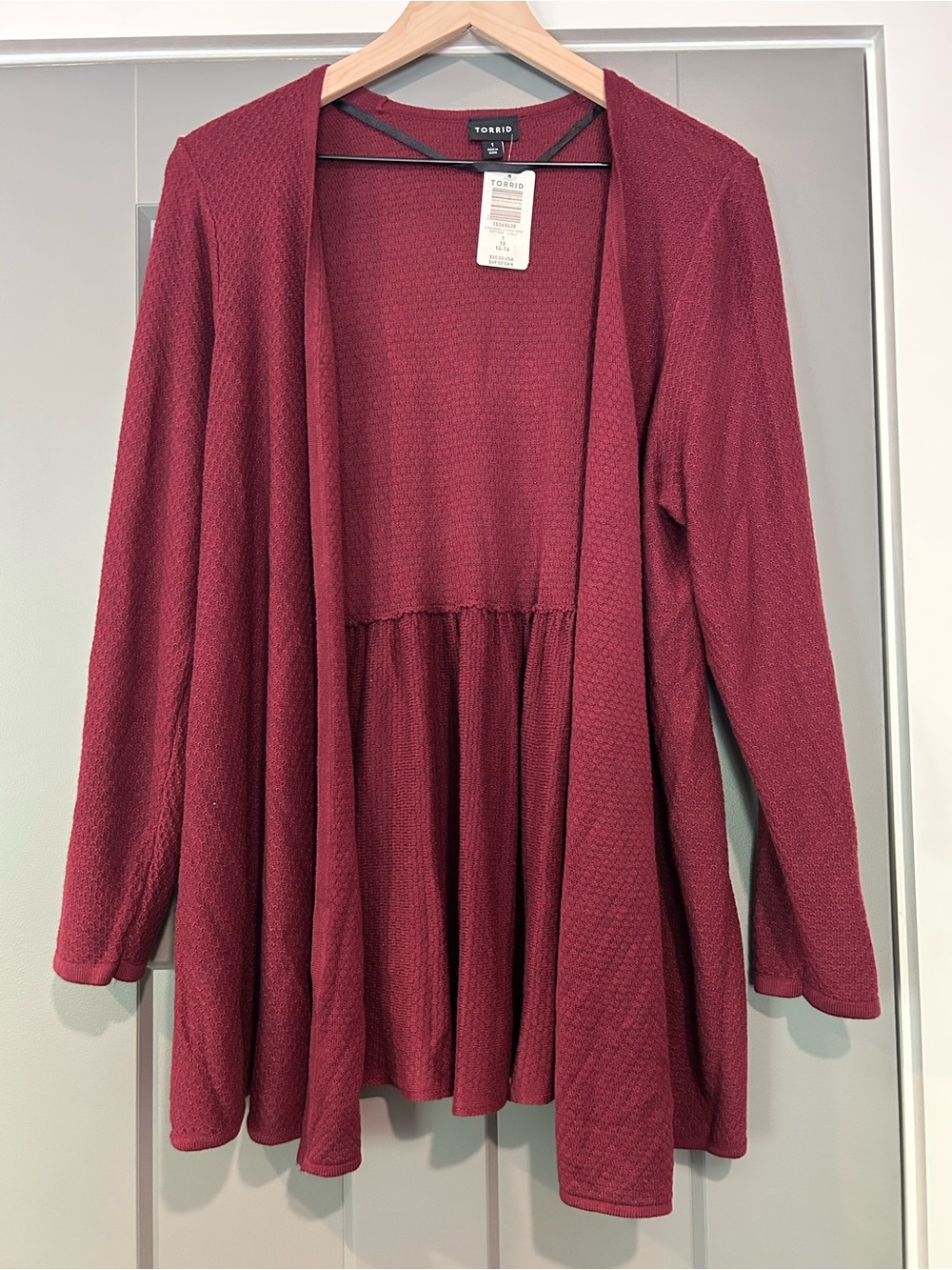 Torrid Burgundy Open Front Cardigan Sweater